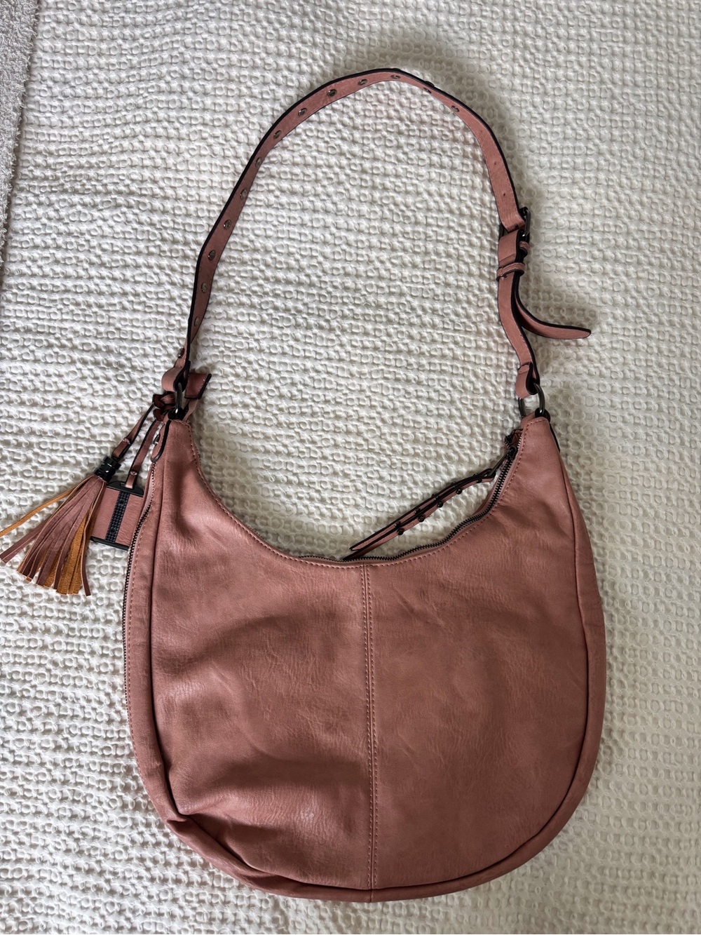 MMS Design Studio Rosewood Leather Hobo Shoulder Bag